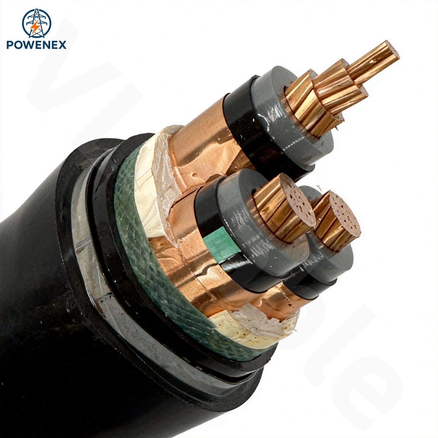 Cu/XLPE/CTS/STA/PVC (Medium Voltage 8.7/15kV 3×120mm²)